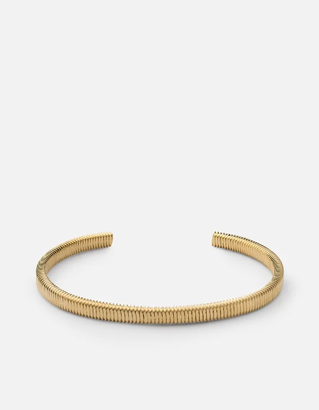 custom gold bangles -Thread Cuff, Matte Gold