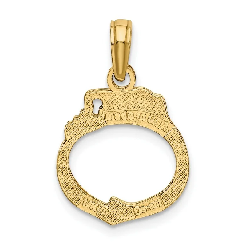 wedding bracelets for women -Diamond2Deal 14K Yellow Gold 2-Piece Handcuffs Charm Pendant (L- 14.3 mm, W- 13.95 mm)