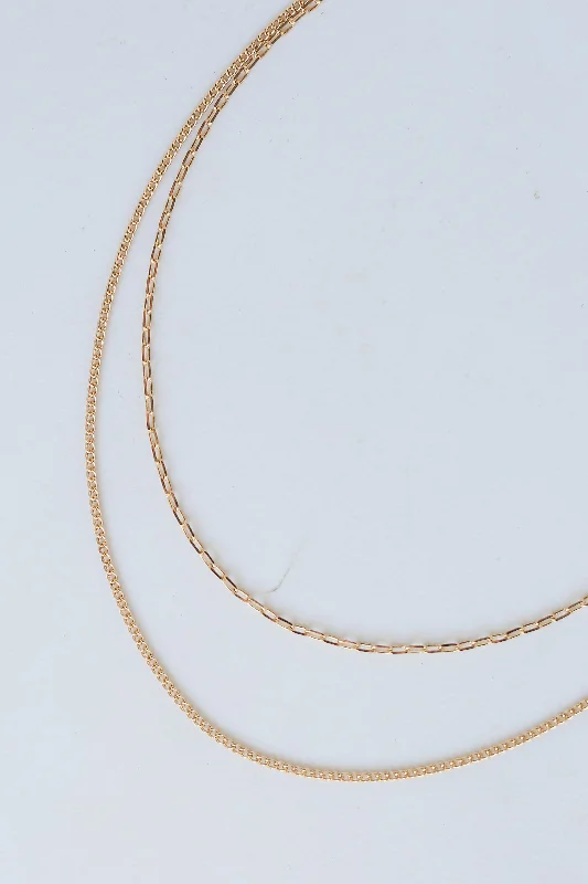 layered necklaces for women -FINAL SALE - Annabelle Gold Layered Chain Necklace