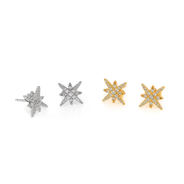 diamond stud earrings for women -Origami Stud