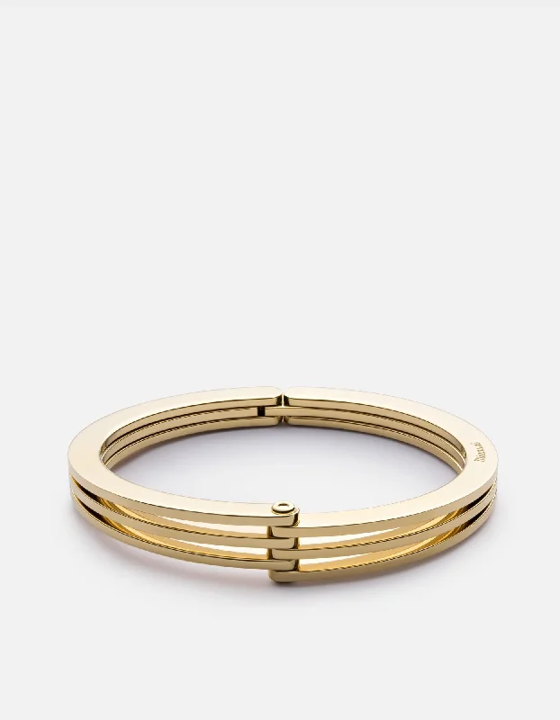 diamond tennis bangles -Offset Cuff, Gold