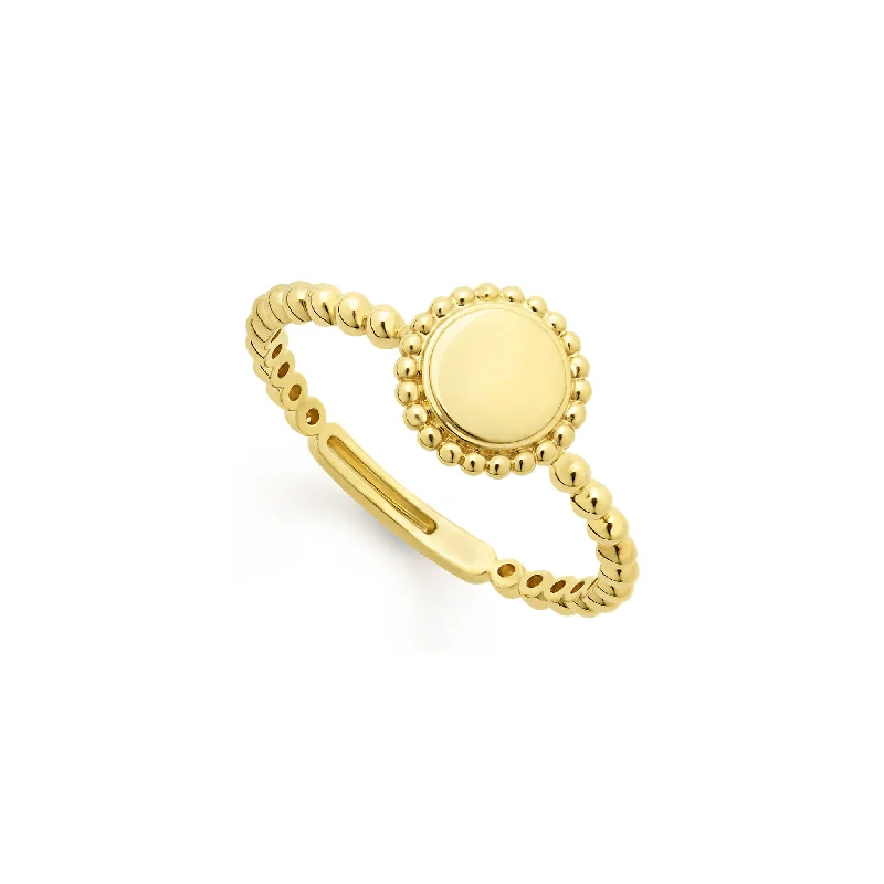 fashion promise rings -Caviar Gold 18K Gold Circle Ring