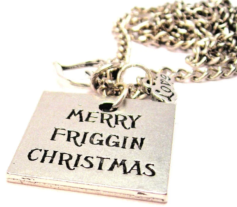 vintage pendant necklaces -Merry Friggin Christmas Little Love Necklace