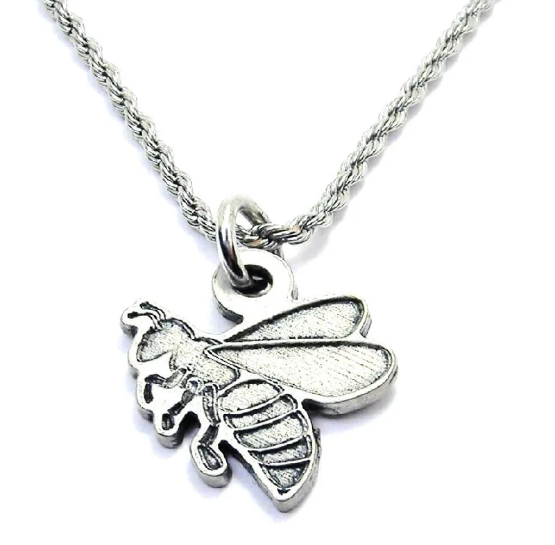 short necklaces for women -Bee Hornet Single Charm Necklace