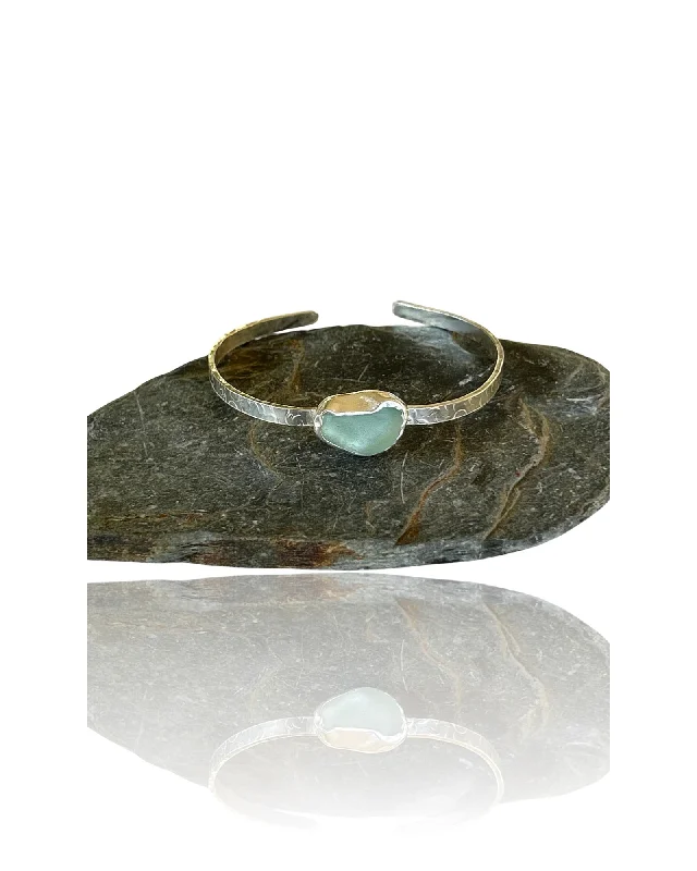 chunky bangles for women -Ocean Sea Glass Cuff