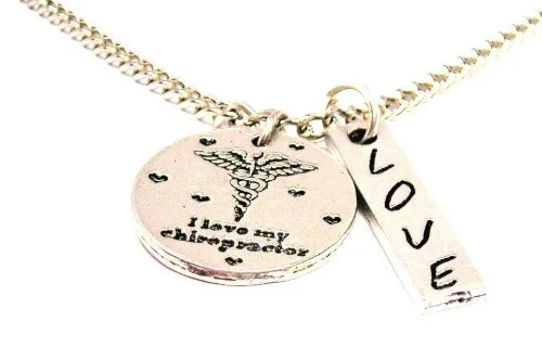 vintage necklaces for women -I Love My Chiropractor Love Stick Necklace