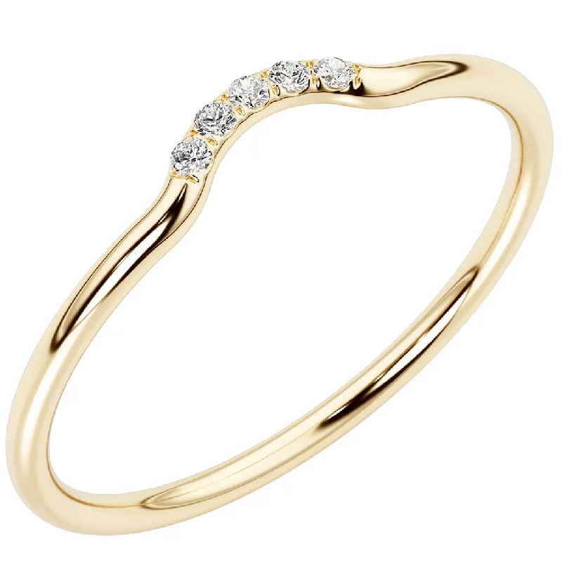 luxury wedding rings -14k Gold Plated Sterling Silver Lab Diamond Minimalist Stacking Ring Band