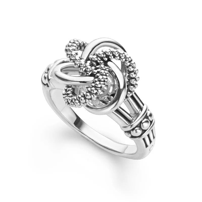 vintage diamond rings -Love Knot Silver Love Knot Ring