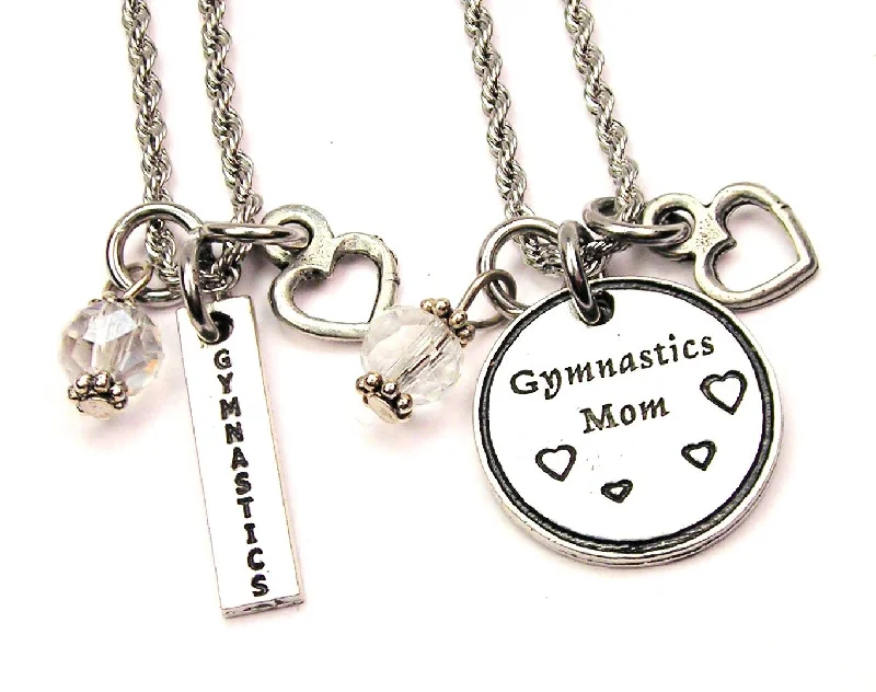 luxurious necklaces for women -Gymnastics Mom Set Of 2 Rope Chain Necklaces