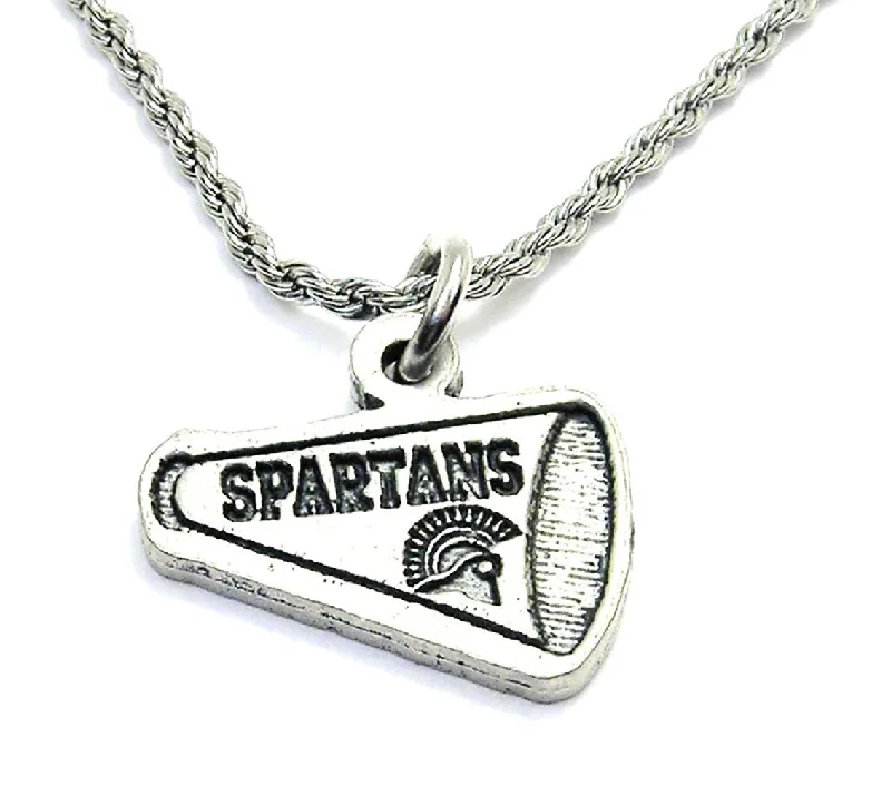 handmade pendant necklaces -Spartans Mascot Megaphone Single Charm Necklace