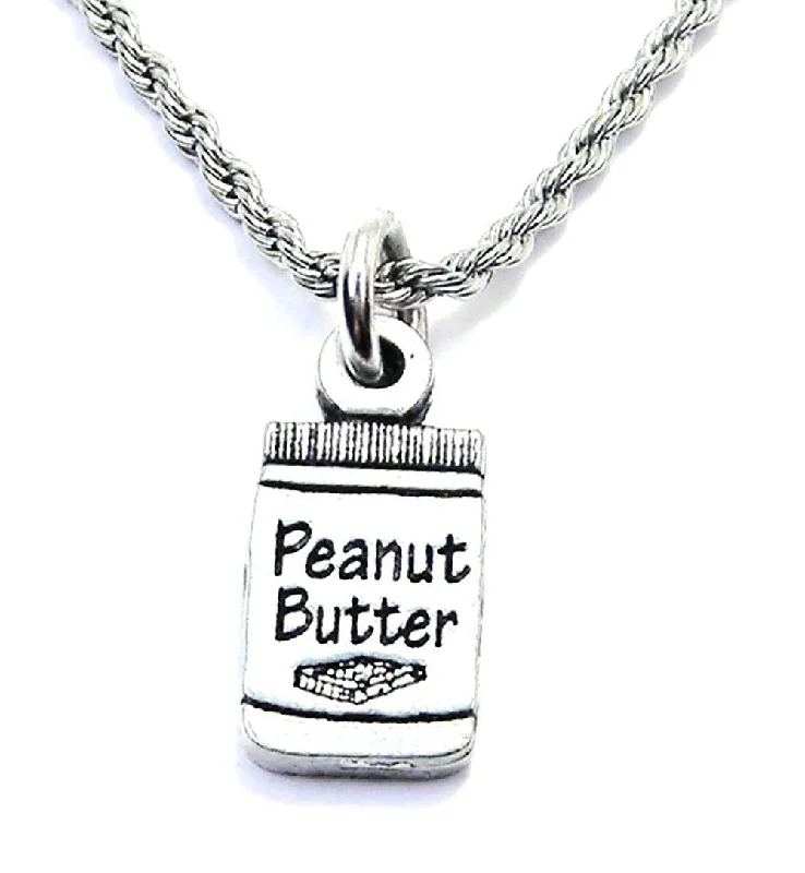 rose gold choker necklaces -Jar Of Peanut Butter Single Charm Necklace