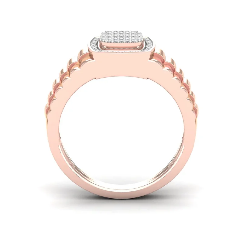 eternity diamond rings for women -De Couer IGI Certified 1/4ct TDW Diamond Men's Ring - Pink