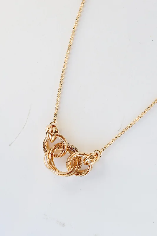 layered necklaces for women -FINAL SALE - Caroline Gold Circle Link Necklace