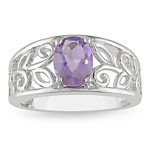 sapphire engagement rings -Miadora Sterling Silver Amethyst Fashion Ring