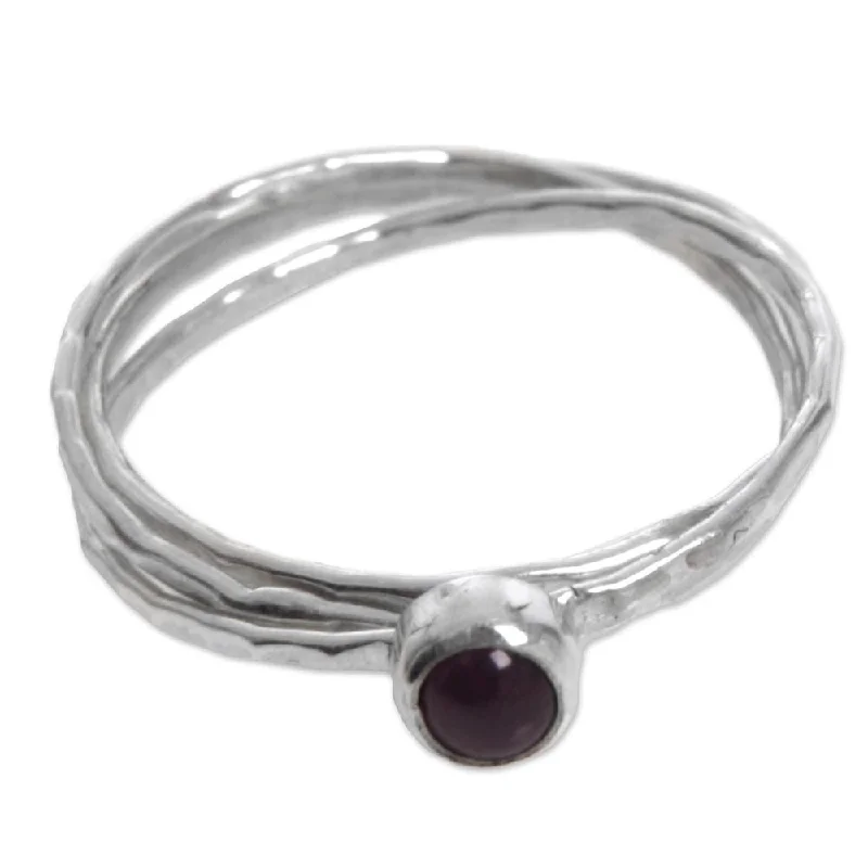 rose gold rings for women -NOVICA Handmade Sterling Silver 'Magical Essence in Red' Garnet Ring (Indonesia)