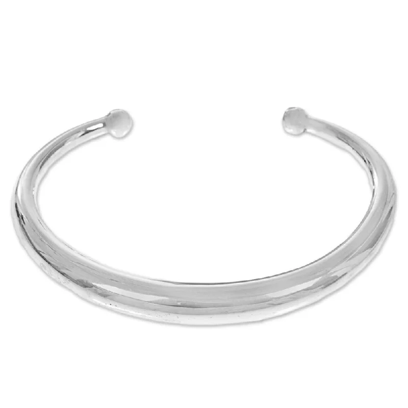 custom name bracelets -NOVICA Handmade Sterling Silver Majestic Horn Cuff (Indonesia) - 7'6" x 9'6"