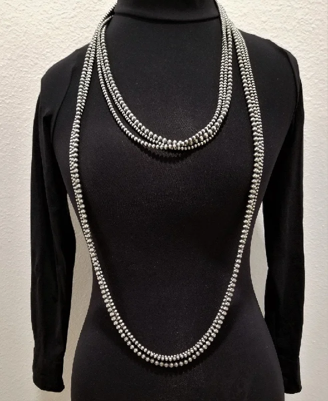 short necklaces for women -Sterling Silver Navajo Pearls 3 Strand Necklace