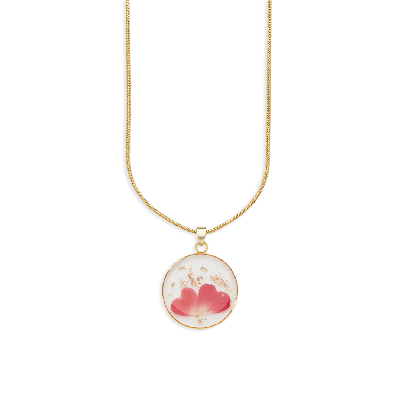 elegant pearl necklaces for women -Pressed Birth Flower Necklace