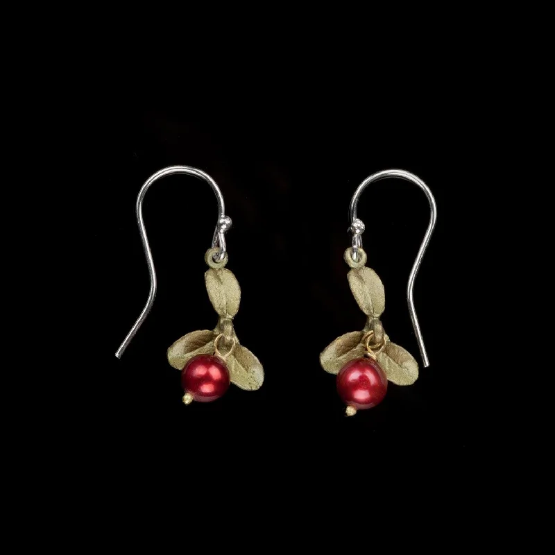 luxury gold earrings for women -Cranberry Earrings - Wire Drop