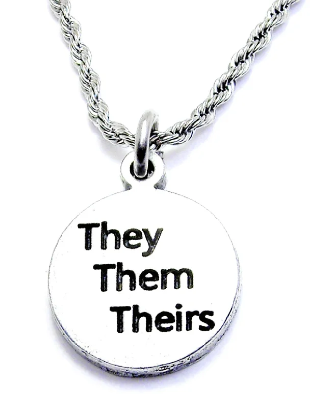 short necklaces for women -They Them Theirs Single Charm Necklace