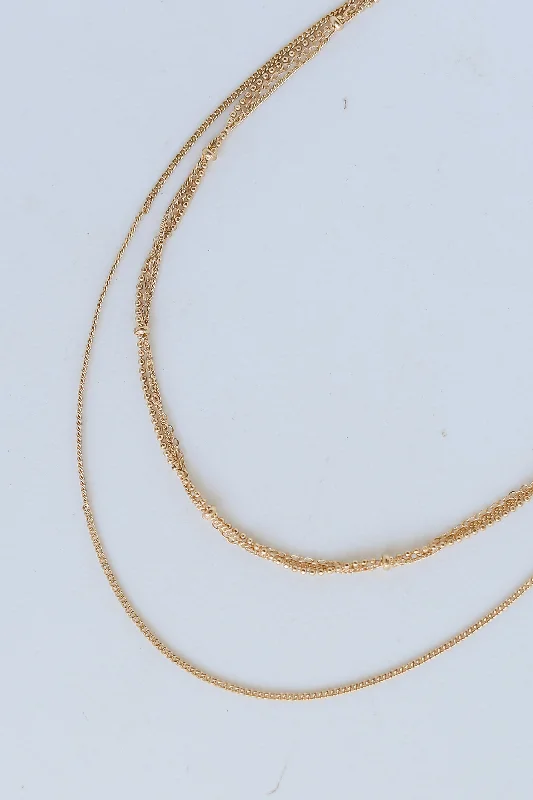 minimalist necklaces for women -FINAL SALE - Nova Gold Layered Chain Necklace