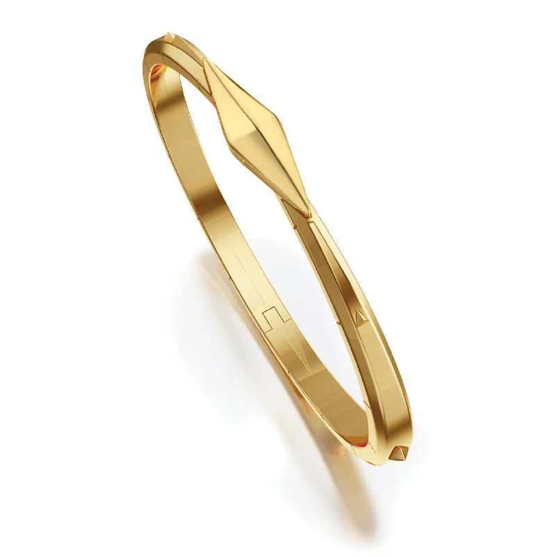 simple gold bangles -“Points North” 18K Yellow Gold Cuff