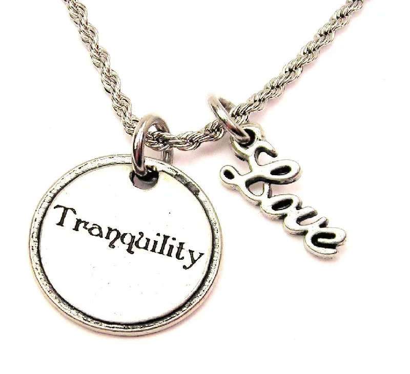 layered necklaces for women -Tranquility 20" Chain Necklace With Cursive Love Accent