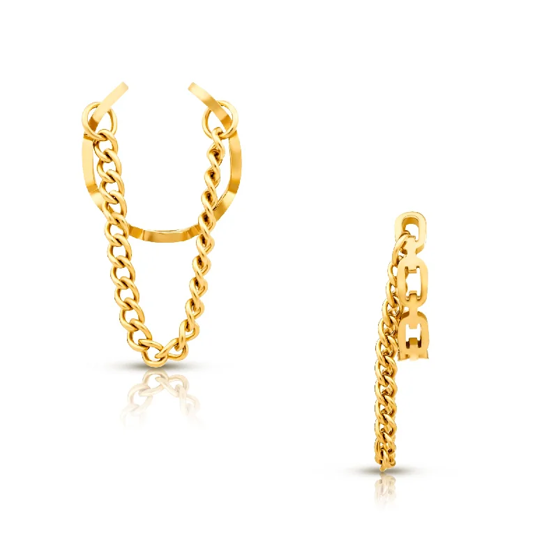 diamond-studded bracelets -Billy Chain Ear Cuff