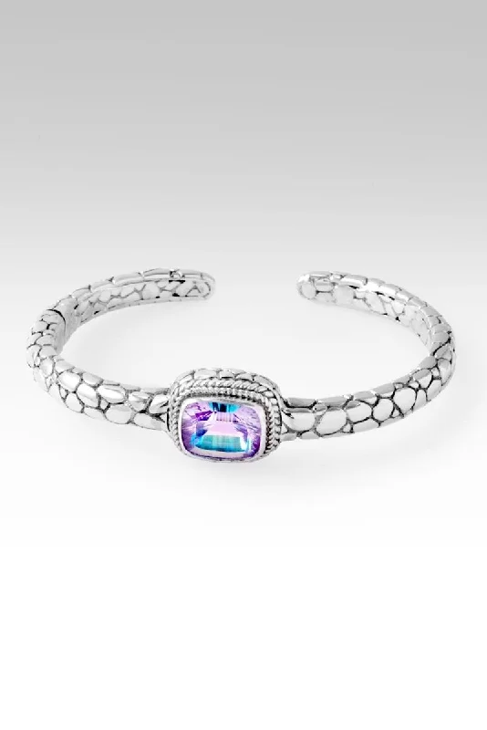 luxury bangles for women -Love One Another Cuff II™ in Pink Vapor™ Mystic Quartz