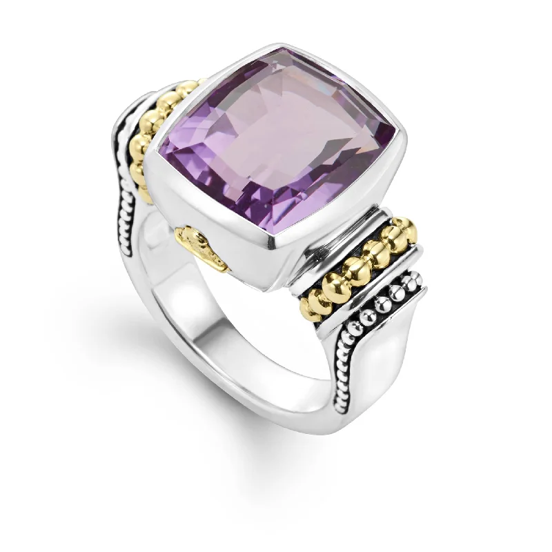 anniversary rings with gemstones -Caviar Color Small Amethyst Statement Ring