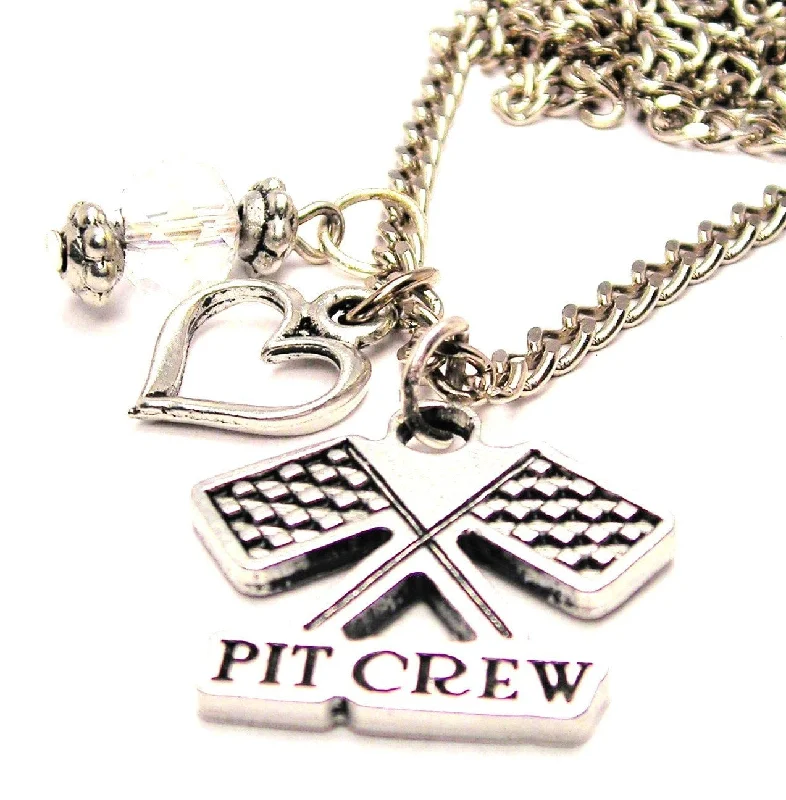 engagement necklaces for women -Pit Crew Necklace with Small Heart