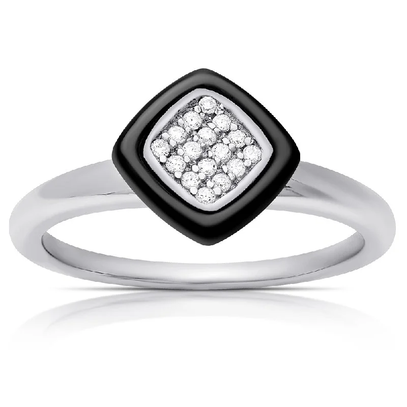 minimalist rings for women -Samantha Stone Sterling Silver Cubic Zirconia Cushion-cut Ring