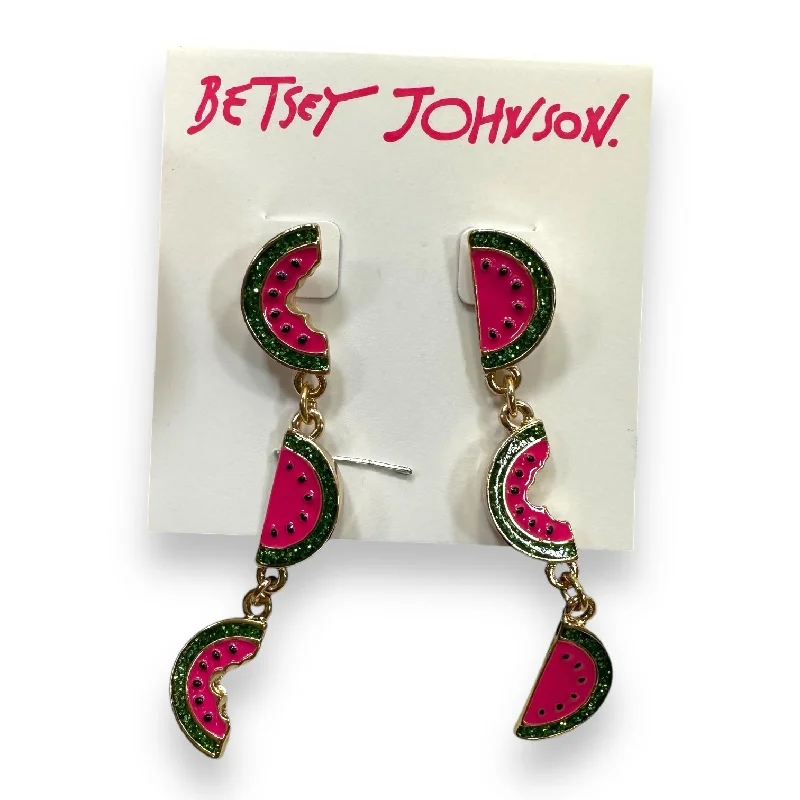 luxury ear cuffs -Watermelon Earrings Dangle/drop By Betsey Johnson