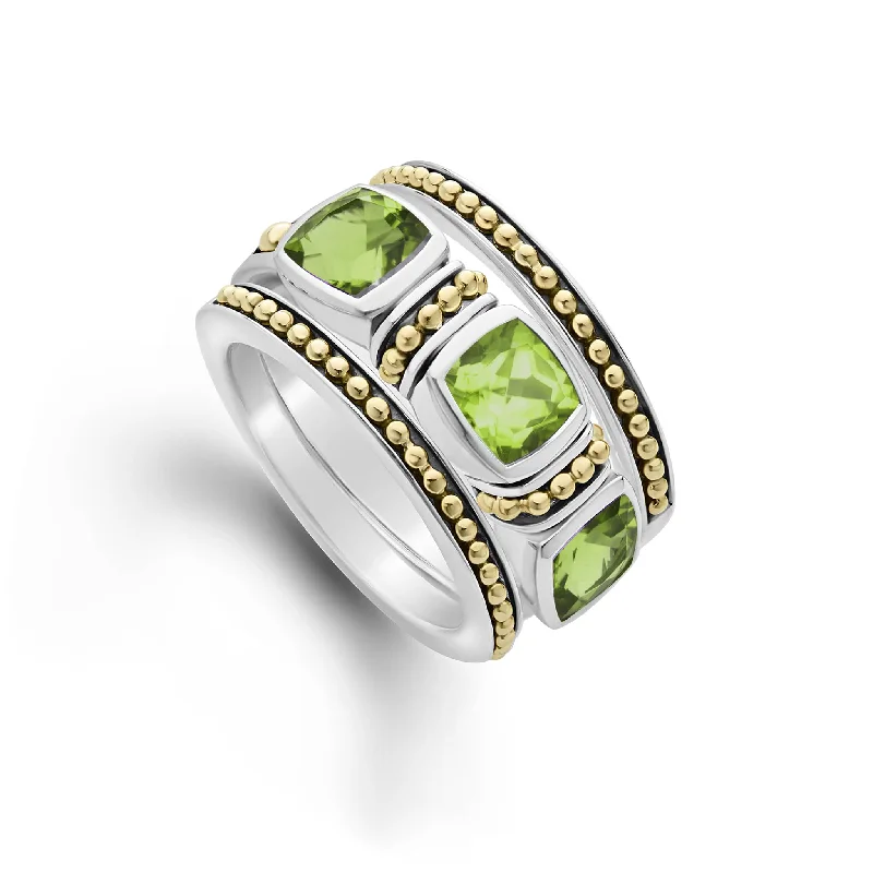 elegant diamond rings for women -Rittenhouse Peridot Stacking Rings