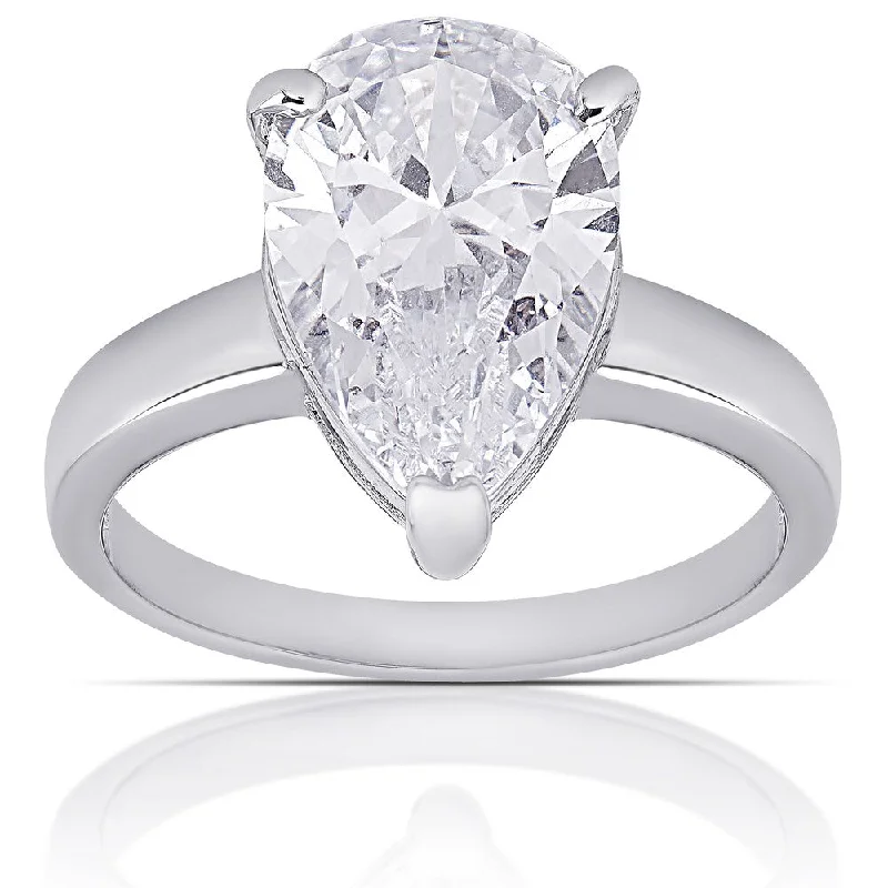 wedding rings for women -Dolce Giavonna Silver Overlay Cubic Zirconia Solitaire Ring