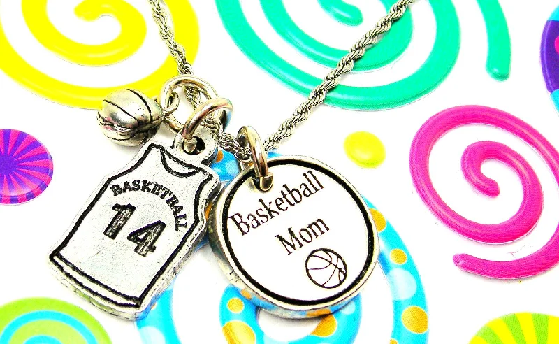 women's gold necklaces -Basketball Mom Necklace With Custom Jersey Number