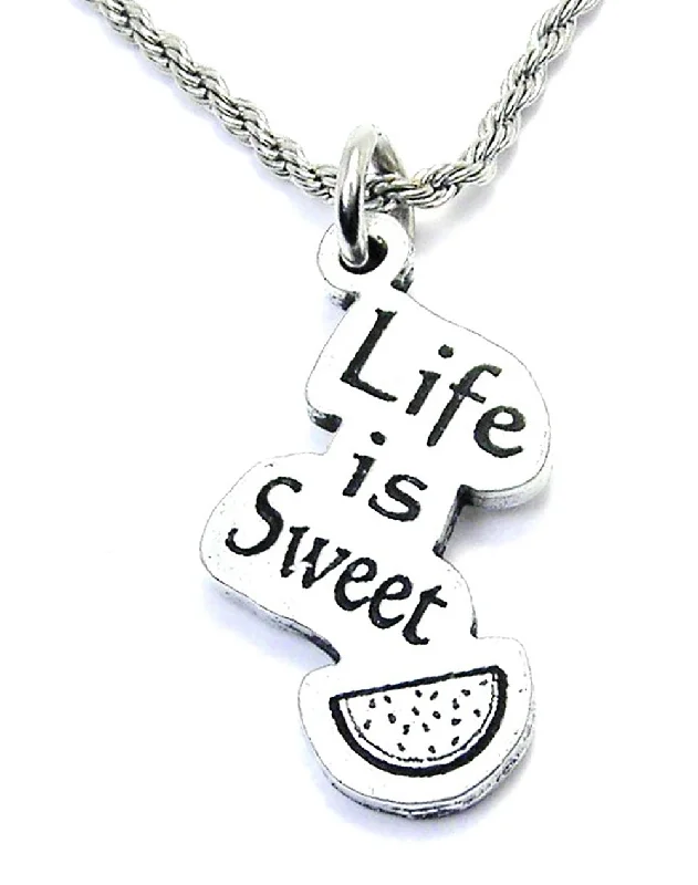 simple chain necklaces for women -Life Is Sweet Single Charm Necklace