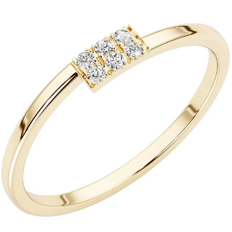 vintage solitaire rings -14k Gold Plated Sterling Silver Lab Diamond 1/20 ct Stacking Ring Band