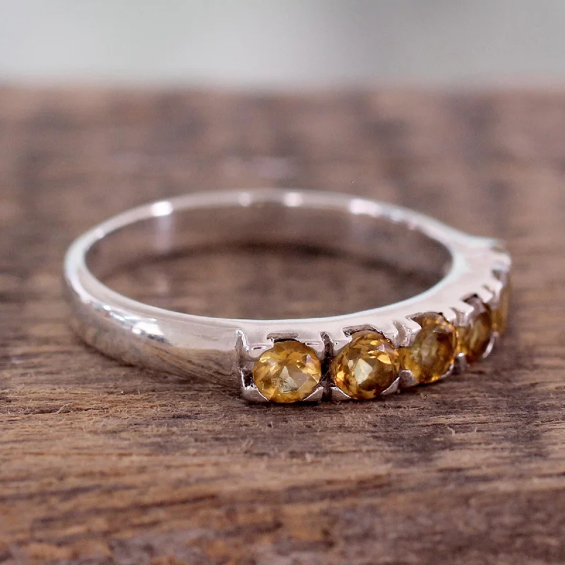 infinity rings for women -Handmade Sterling Silver 'Forever Sunshine' Citrine Rings (india)