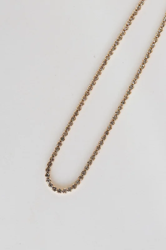 chunky necklaces for women -FINAL SALE - Cassidy Gold Rhinestone Necklace