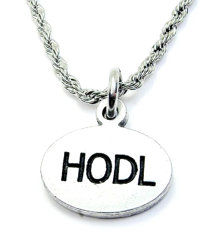 gold plated necklaces for women -HODL Single Charm Necklace