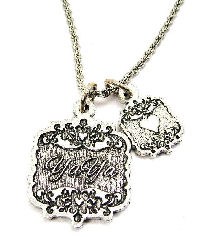 vintage bridal necklaces for women -YaYa Victorian Scroll With Victorian Accent Heart 20" Chain Necklace