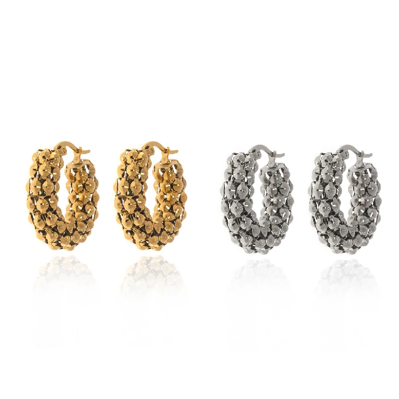 hoop earrings with diamonds -Crock Hoop