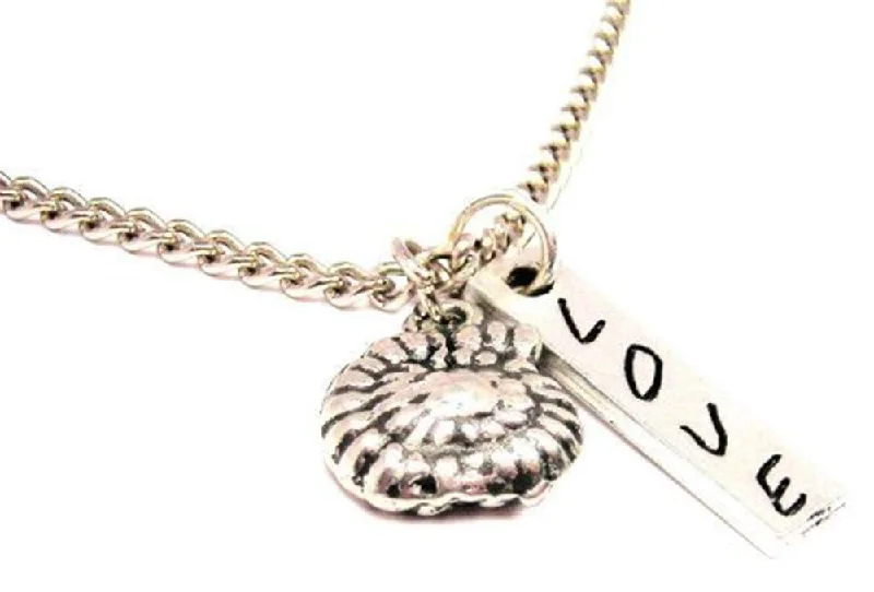 elegant chain necklaces for women -Jumbo Snail Shell Love Stick Necklace