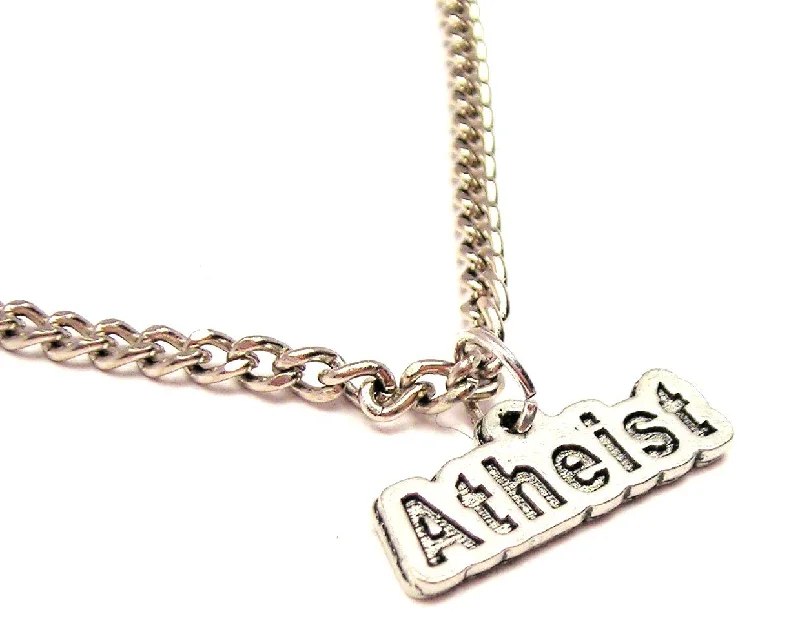 rose gold choker necklaces -Atheist Single Charm Necklace