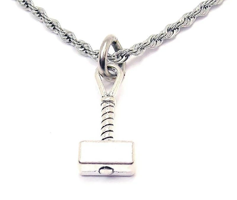 handmade necklaces for women -Thunder God Hammer Single Charm Necklace