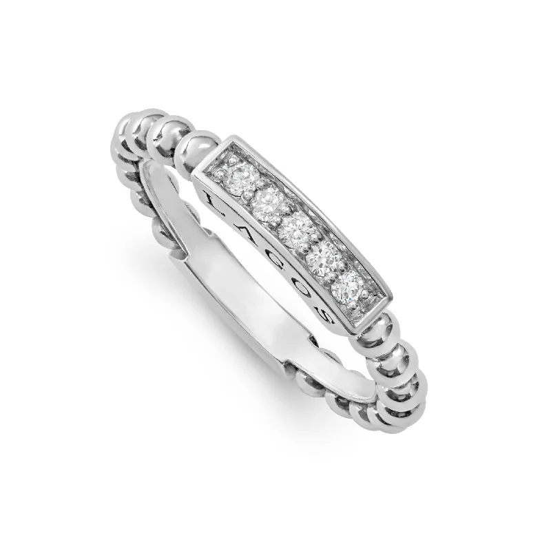 luxury fashion rings for women -Caviar Spark Diamond Stacking Ring