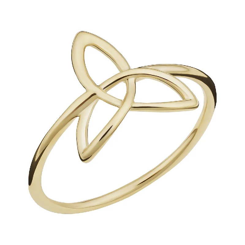 wedding set rings for women -14k Yellow Gold Trinity Celtic Knot Ring