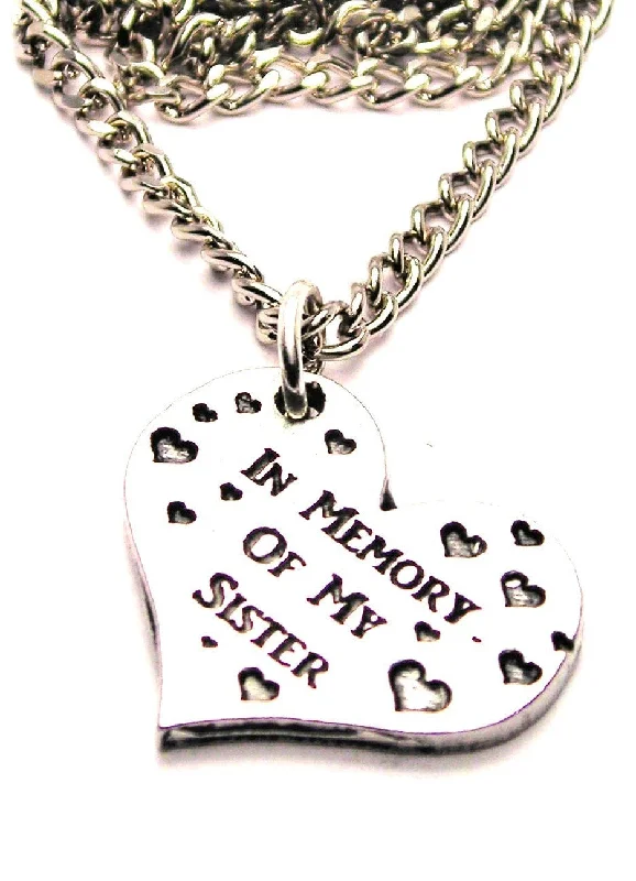 pendant necklaces for women -In Memory Of My Sister Single Charm Necklace