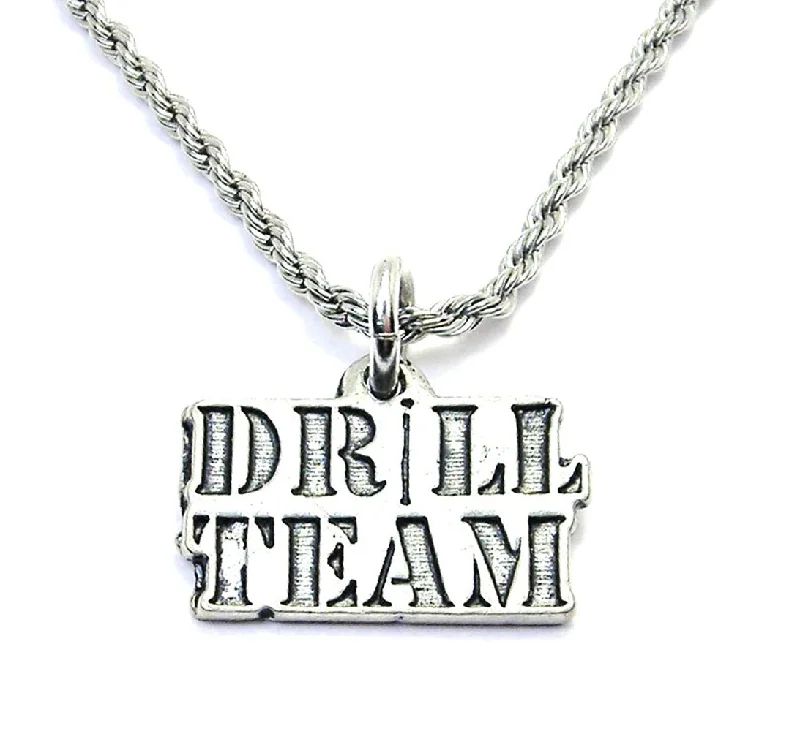 gold plated necklaces for women -Drill Team Single Charm Necklace